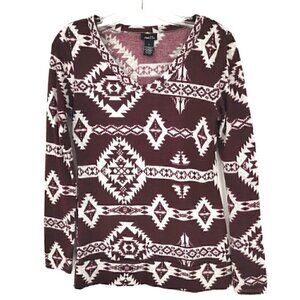 Rue 21 Women's M Red-Brown Boho Soft Blouse